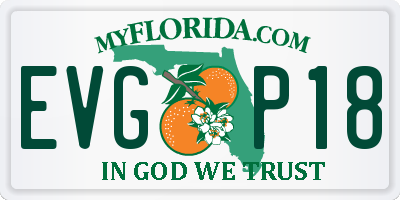 FL license plate EVGP18