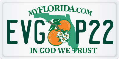FL license plate EVGP22