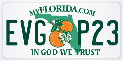 FL license plate EVGP23