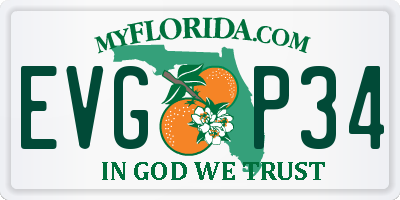 FL license plate EVGP34