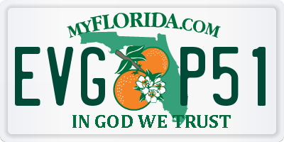 FL license plate EVGP51