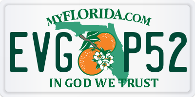 FL license plate EVGP52