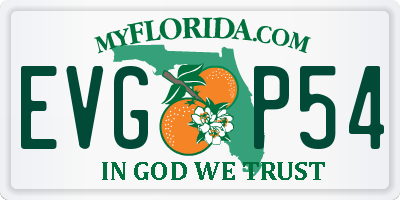 FL license plate EVGP54