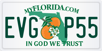 FL license plate EVGP55