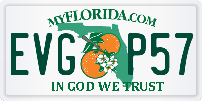 FL license plate EVGP57