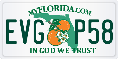 FL license plate EVGP58