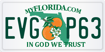 FL license plate EVGP63