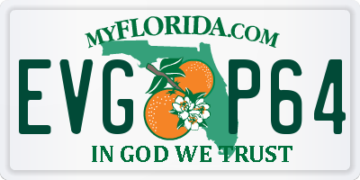 FL license plate EVGP64