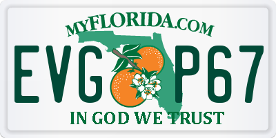 FL license plate EVGP67