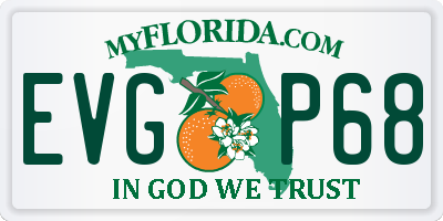FL license plate EVGP68