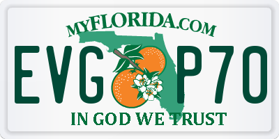 FL license plate EVGP70