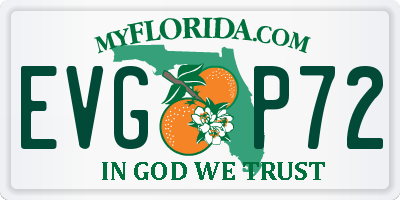 FL license plate EVGP72
