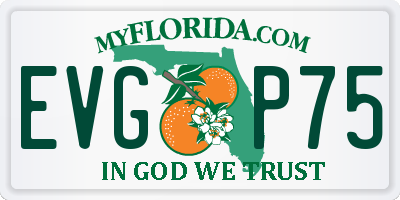 FL license plate EVGP75