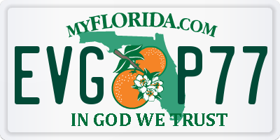 FL license plate EVGP77