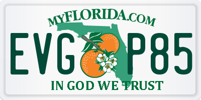 FL license plate EVGP85