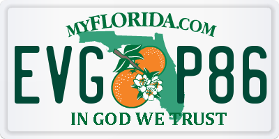 FL license plate EVGP86