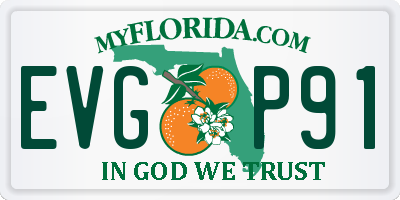 FL license plate EVGP91