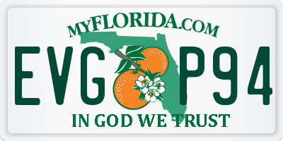 FL license plate EVGP94