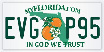 FL license plate EVGP95