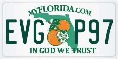FL license plate EVGP97