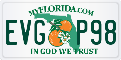 FL license plate EVGP98