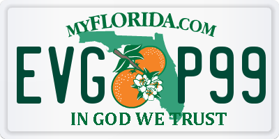 FL license plate EVGP99
