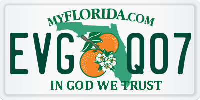 FL license plate EVGQ07