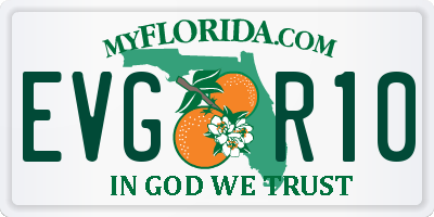 FL license plate EVGR10