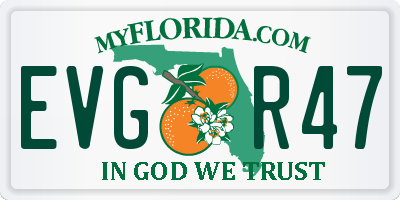 FL license plate EVGR47