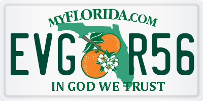 FL license plate EVGR56