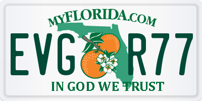 FL license plate EVGR77