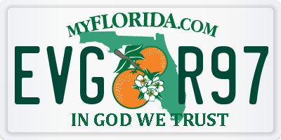 FL license plate EVGR97