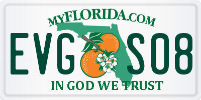 FL license plate EVGS08