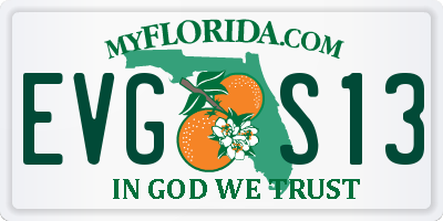 FL license plate EVGS13