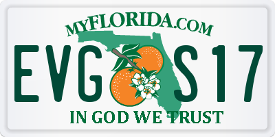 FL license plate EVGS17