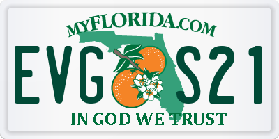 FL license plate EVGS21