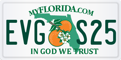 FL license plate EVGS25