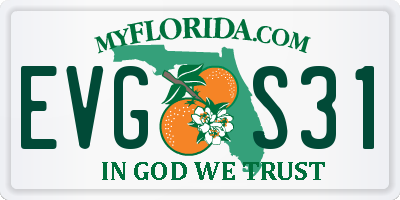 FL license plate EVGS31