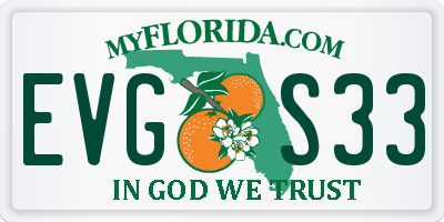 FL license plate EVGS33