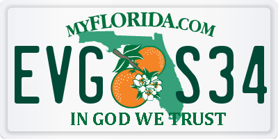FL license plate EVGS34