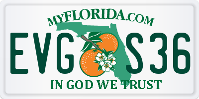 FL license plate EVGS36