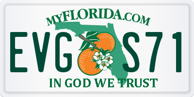 FL license plate EVGS71