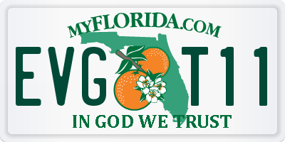 FL license plate EVGT11
