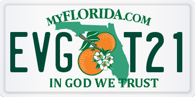 FL license plate EVGT21