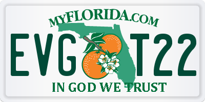 FL license plate EVGT22