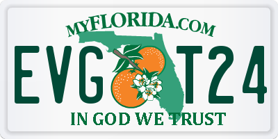 FL license plate EVGT24