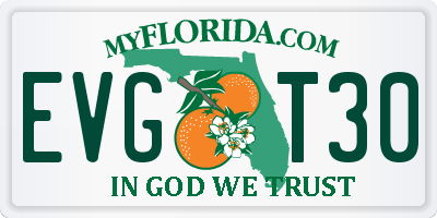 FL license plate EVGT30