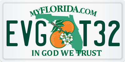 FL license plate EVGT32