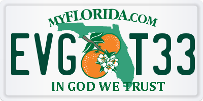 FL license plate EVGT33