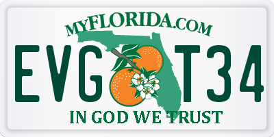 FL license plate EVGT34